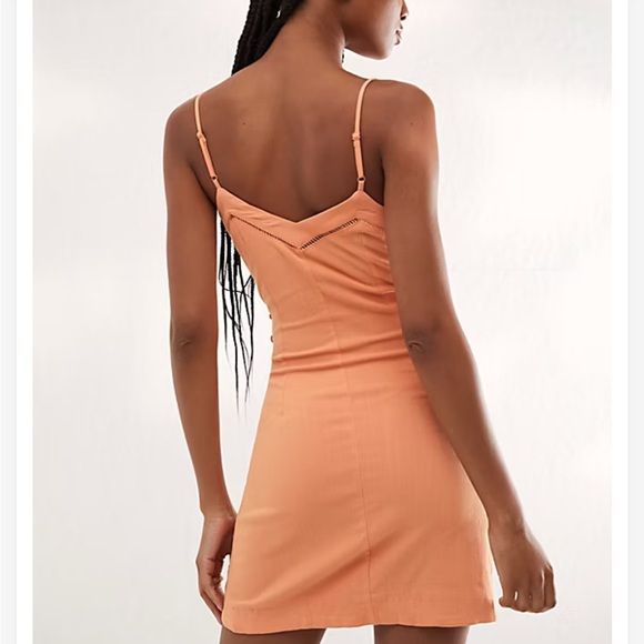 Free People Sz. Xs Dylan Mini Slip Peach Dress. Stretchy, Bodycon Beachy Resort - Picture 2 of 7